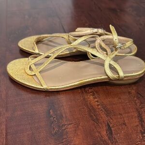 Elegant Gold Strappy Sandals
